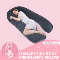 U Shape Full Pregnancy Body Pillow - Color: Grey