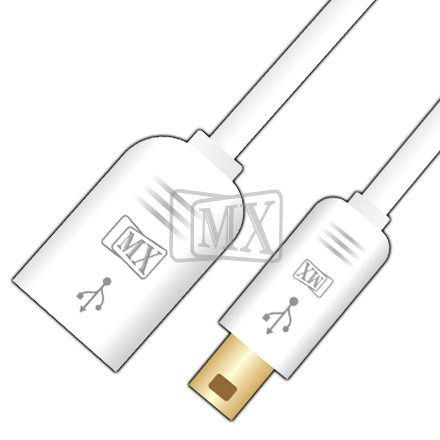 MX USB A FEMALE TO MINI USB B 5 PIN MALE CORD - 1.5 MTRS