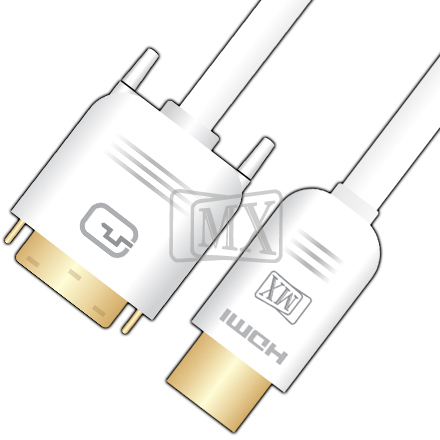 MX DVI-D ड्युअल लिंक (24+1) पिन मेल से HDMI 19 पिन मेल गोल्ड प्लेटेड - 1.5MTRS