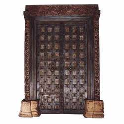 Handmade Teak Painted Haveli Door