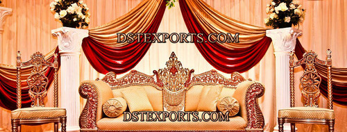 Muslim Wedding Golden Carved Furnitures