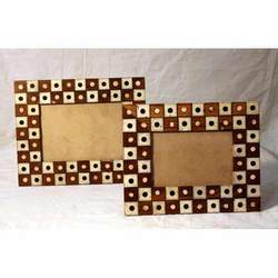Brown Camel Bone Inlaid Wooden Photo Frames