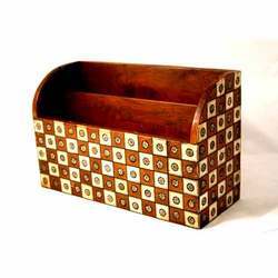 Brown Wooden Envelope Holder