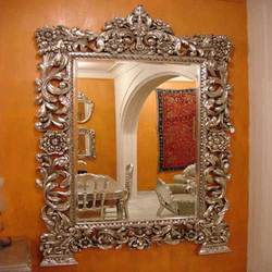 White Metal Inlaid Mirror Frame