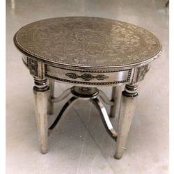 Metal Inlaid Side Table