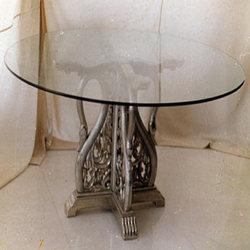 Metal Inlaid Breakfast Table