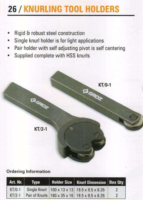 knurling tool holders