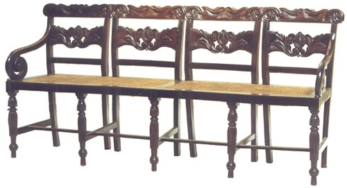 Rosewood Indo-Portuguese 4-Seat Settee