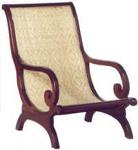MAHOGANY CURVED ARM CHAIR 