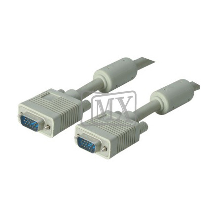 MX VGA CABLE- HDDB 15P MALE TO HDDB 15P MALE WITH FERRITE CORE (3+8) RGB SVGA MONITOR CABLE