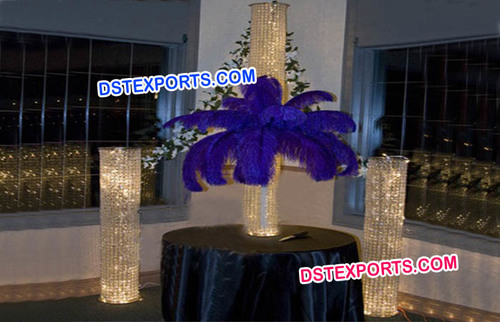 Wedding Fully Crystal Pillars - Crystal Metal, 72 Inches Height, 12 Inch Base | Elegant Design, Durable, Easy Setup, Stunning Centerpiece