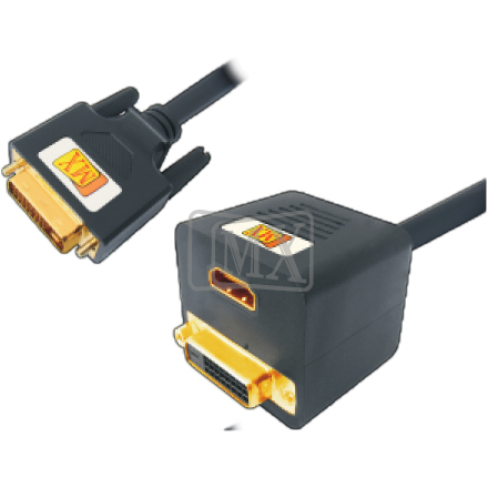 MX DVI 24+1 PIN MALE TO HDMI 19 PIN FEMALE 1.3C OR DVI FEMALE 24+1 CORD GOLD PLATED