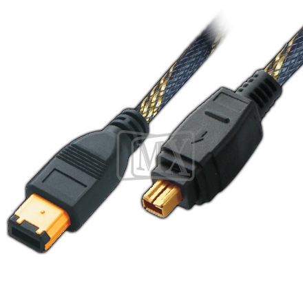 MX IEEE 1394 CABLE 4P MALE TO 6P MALE CORD{ FIRE WIRE} 3 MTR G.P. WITH NYLON MESH ON CABLE