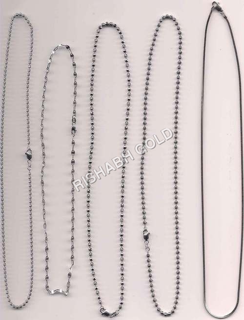 Ladies Platinum Chain Set