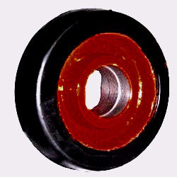 Cast Iron Trolley Wheels - 8"x3" Size Red Color | Durable Heavy Duty Corrosion Resistant Smooth Rolling Low Maintenance Customizable High Load Capacity