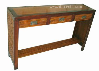 Console - Sheesham Wood, 825x1200x450mm, Dark Brown, Coffee, Light Brown, Three Drawers, Elegant Design, Ample Storage, Wood Finish