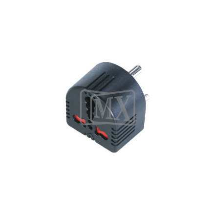 MX UNIVERSAL CONVERSION PLUG - 3 PIN WITH CHILD SAFETY SHUTTER- CONVERTS 5 Amps TO 15 Amps