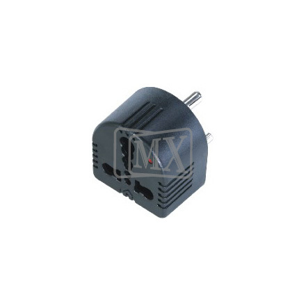 MX UNIVERSAL CONVERSION PLUG - 3 PIN WITH INDICATOR - CONVERTS 5 Amps TO 15 Amps