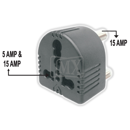 MX 15AMP UNIVERSAL CONVERSION PLUG 3 PIN (CONVERTS 15AMP TO 5AMP+ 15AMP.)