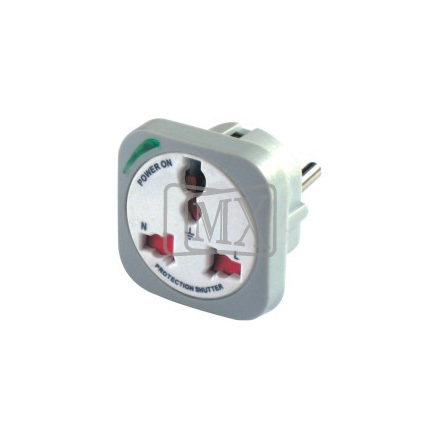 MX UNIVERSAL CONVERSION PLUG WITH LIGHT AND CHILD SAFETY SHUTTER