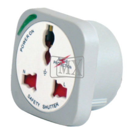 MX UNIVERSAL CONVERSION PLUG (USA TYPE) WITH LIGHT & CHILD SAFETY SHUTTER