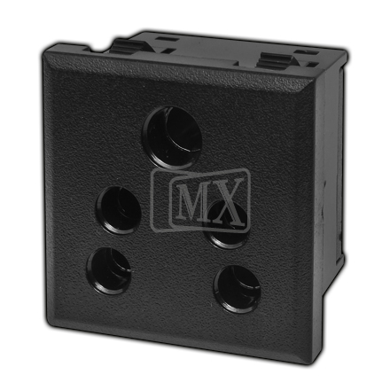 MX SNAP MOUNTING AC OUTLET INDIAN STANDARD (PC MOLDING) 6 Amps. 250V