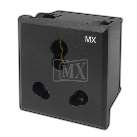 MX SNAP MOUNTING AC OUTLET INDIAN STANDARD (PC MOLDING) 6 Amp/16 Amp
