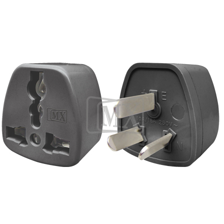 MX UNIVERSAL CONVERSION PLUG 3 PIN (10 AMP) 250 FOR USA, JAPAN, THAILAND.