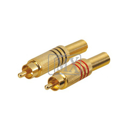 MX RCA CONNECTOR FULL METAL WITH SPRING (GOLD PLATED)