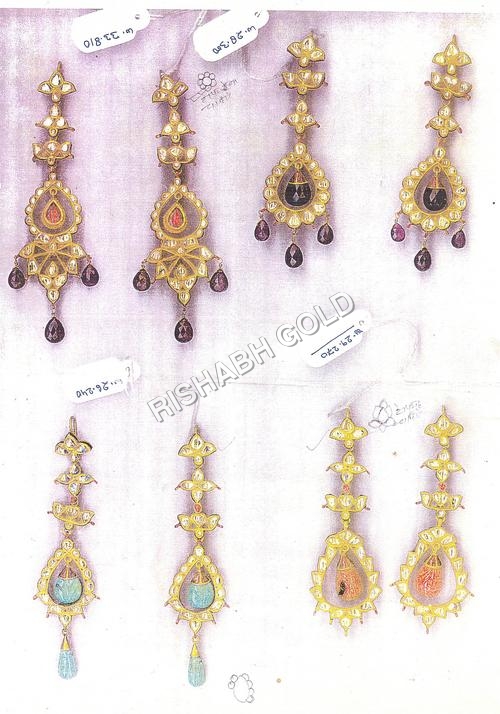 Kundan Meena Earrings