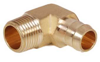 Brass Single Barb Male Elbow