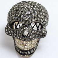 Rose Cut Diamond Skull Ring