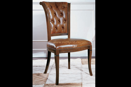 Chair - Walnut Leather, 101x54x68 cm, Seat Height 50 cm, Elegant Comfortable Design