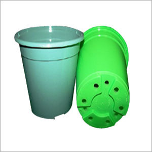 New Style Pot - Plastic 140mm Green, UV Stabilized, Drainage Holes, Durable Plant Pot