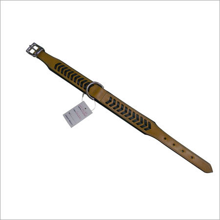 Designer Dog Collars - Leather, Adjustable Width, Tan | Durable, Stylish, Comfortable, Reinforced Stitching, Metal Buckle