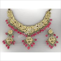 Gold Kundan Necklace Set