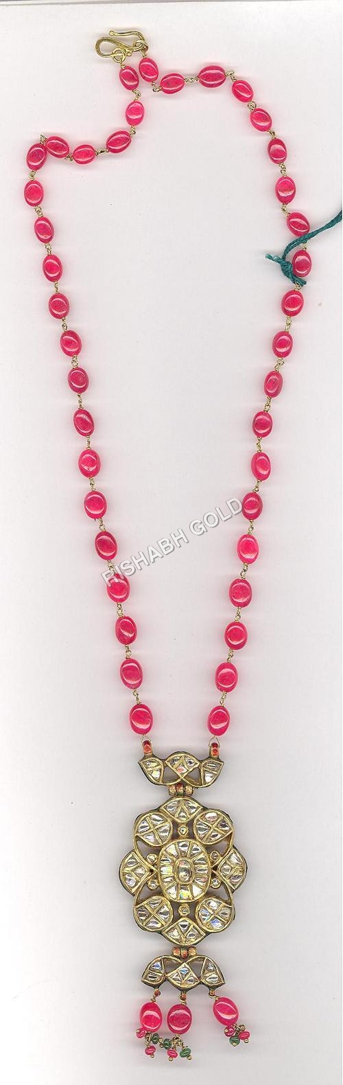 Kundan Meena Pendant Necklace