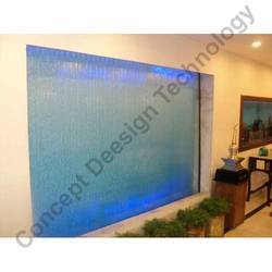 Glass Water Curtain with LED Colours