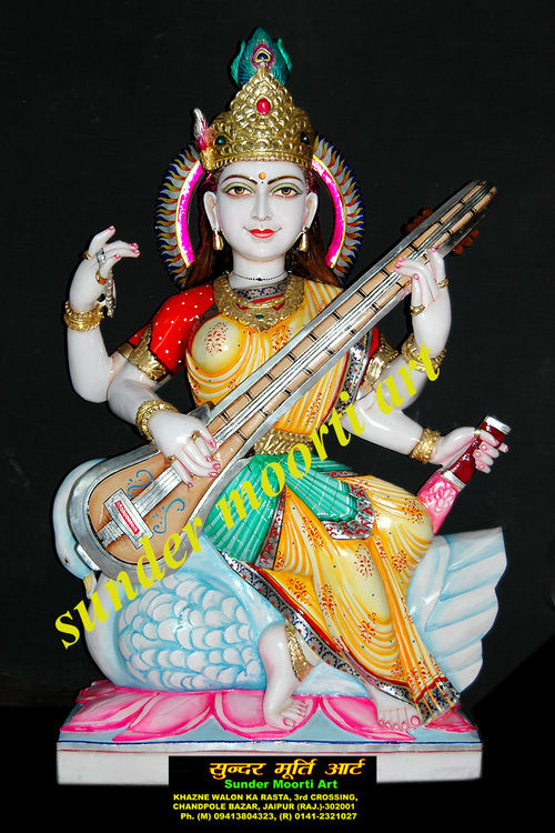 Marble Saraswati Maa Statue