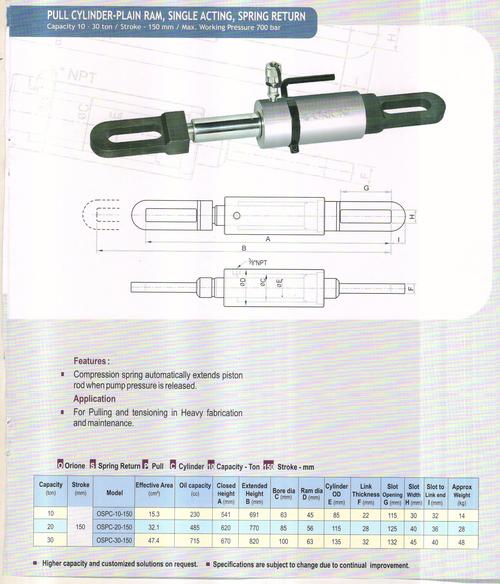 pull cylinder-plain ram