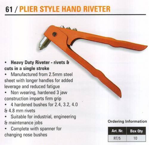 plier style hand riveter
