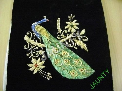 Wall Hangings - Viscose Velvet, Variable Dimensions, Black | Zari Embroidery, Elegant Decor, Wall Accent