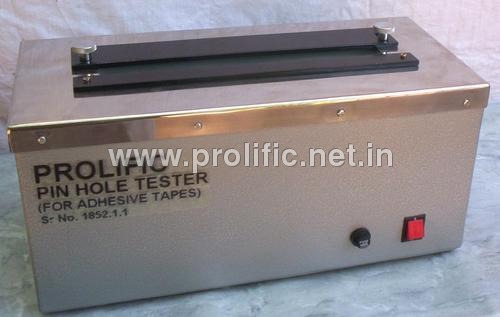 Pin hole tester for adhesive tape Pin hole tester for adhesive tape