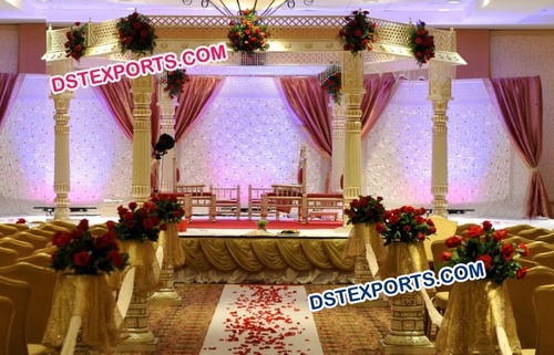 Elegant White Wedding Mandap