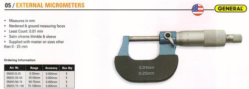 external micrometers