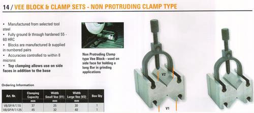 vee block & clamp set - non protruding clamp type