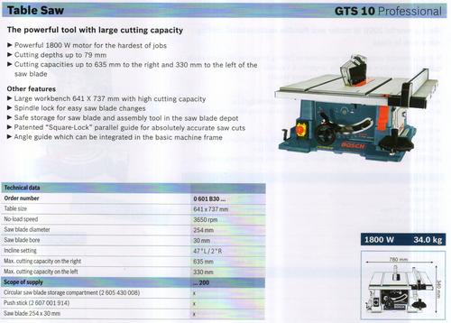 TABLE SAW ( GTS 10 Professional)