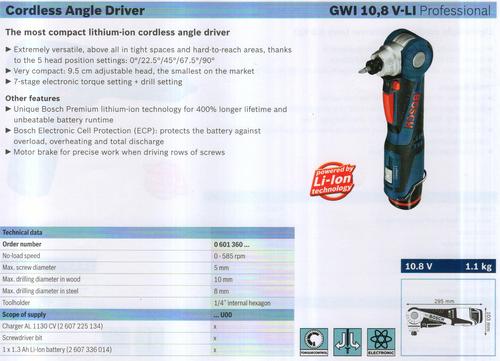 ANGLE DRIVER ( GWI 10,8V-LI Professional)