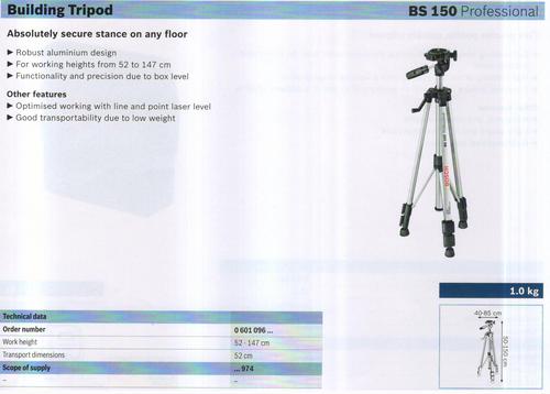 BS 150 Professional - Aluminum Alloy, 150cm, 3-Way Pan Head | Lightweight, Adjustable Height, Stable Support