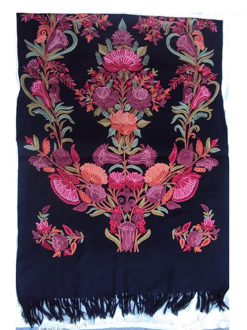 Black Pashmina Embroidery Shawls